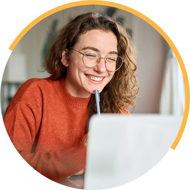 Minnesota Online High School student learning on a laptop